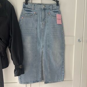 New! Juicy Couture Light Blue Denim Skirt